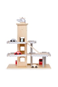 Duży drewniany tor garaż parking z windą + autka ECOTOYS
