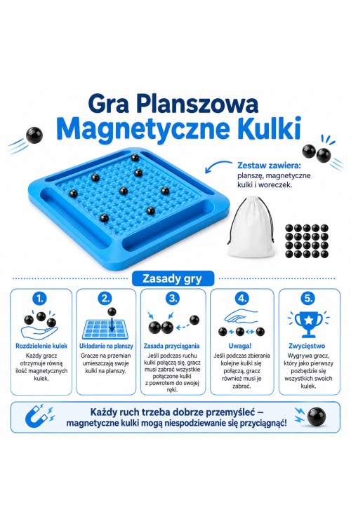 WOOPIE Gra Planszowa Magnetyczne Kulki