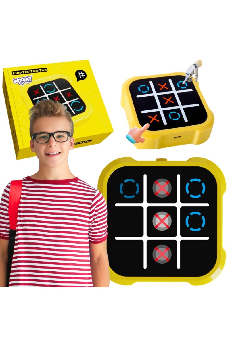 WOOPIE Gra Elektroniczna Kółko i Krzyżyk Logiczna Edukacyjna 4 Tryby Gry