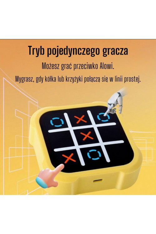 WOOPIE Gra Elektroniczna Kółko i Krzyżyk Logiczna Edukacyjna 4 Tryby Gry
