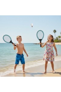 WOOPIE Duże Rakietki do Tenisa Badminton dla Dzieci Zestaw + Piłka Lotka
