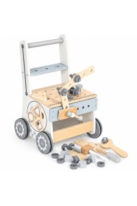 Drewniany warsztat majsterkowicza dla dzieci pchacz wózek z narzędziami 34 elementy ECOTOYS