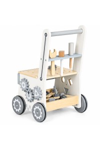 Drewniany warsztat majsterkowicza dla dzieci pchacz wózek z narzędziami 34 elementy ECOTOYS