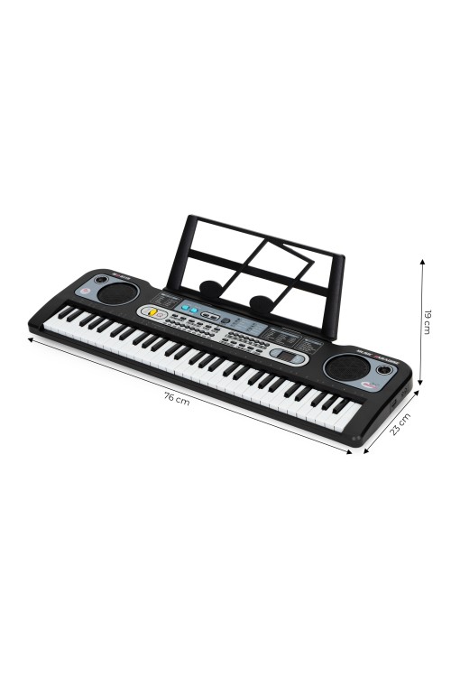 Duży keyboard pianino z mikrofonem dla dzieci + zasilacz