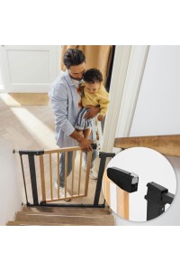 Bramka barierka zabezpieczająca 74-80 cm na schody i drzwi metal drewno ECOTOYS