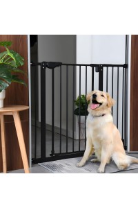 Bramka barierka zabezpieczająca 74-105 cm na schody i drzwi stal dodatkowe panele czarna ECOTOYS