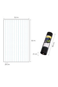 Agrowłóknina czarna agrotkanina UV 90g mata antychwastowa 3,2x50m kołki MulltiGarden