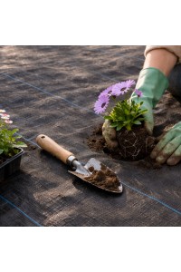 Agrowłóknina czarna agrotkanina UV 150g mata antychwastowa 1,6x20m kołki MulltiGarden