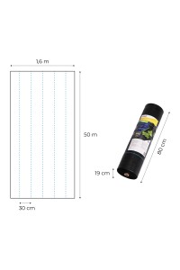 Agrowłóknina czarna agrotkanina UV 150g mata antychwastowa 1,6x50m kołki MulltiGarden