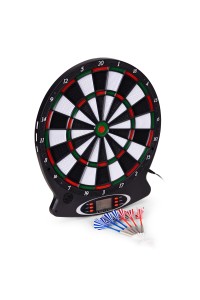 Elektroniczna tarcza do darta gry w rzutki lotki tablica LCD 38 cm 18 gier zestaw 6 rzutek