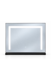 Lustro do makijażu LED 50x40 cm kosmetyczne podświetlane 3 barwy czarne ModernHome