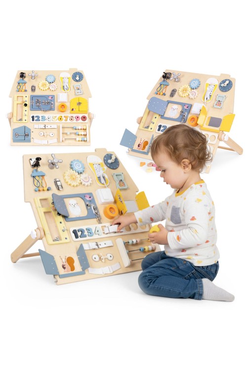 Duża drewniana tablica manipulacyjna sensoryczna dla dzieci panel edukacyjny XL