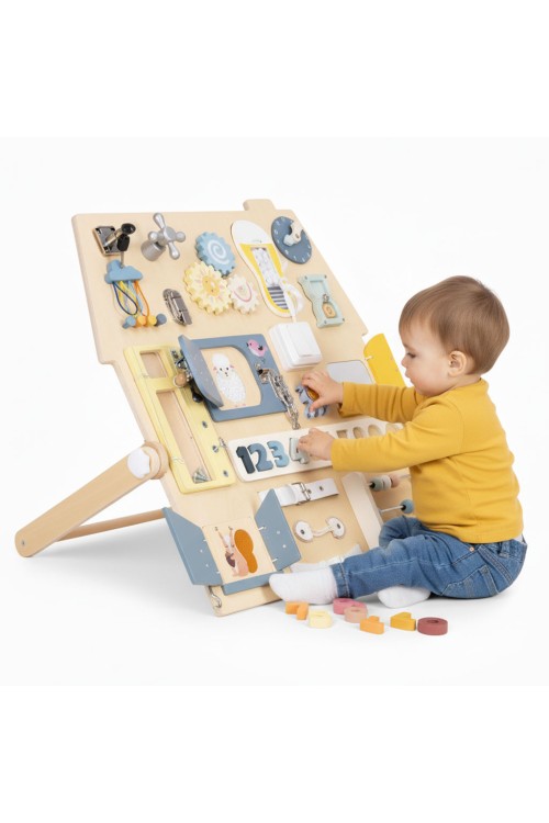 Duża drewniana tablica manipulacyjna sensoryczna dla dzieci panel edukacyjny XL