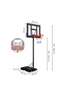 Kosz do koszykówki regulowany do 305 cm wolnostojący tablica obręcz MOVEPRO