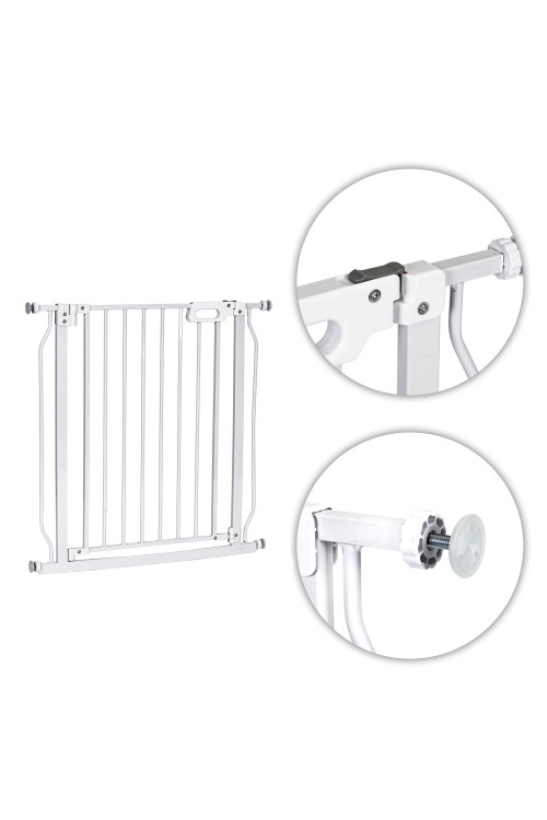 Bramka barierka zabezpieczająca 75-83 cm na schody i drzwi stal biała ECOTOYS