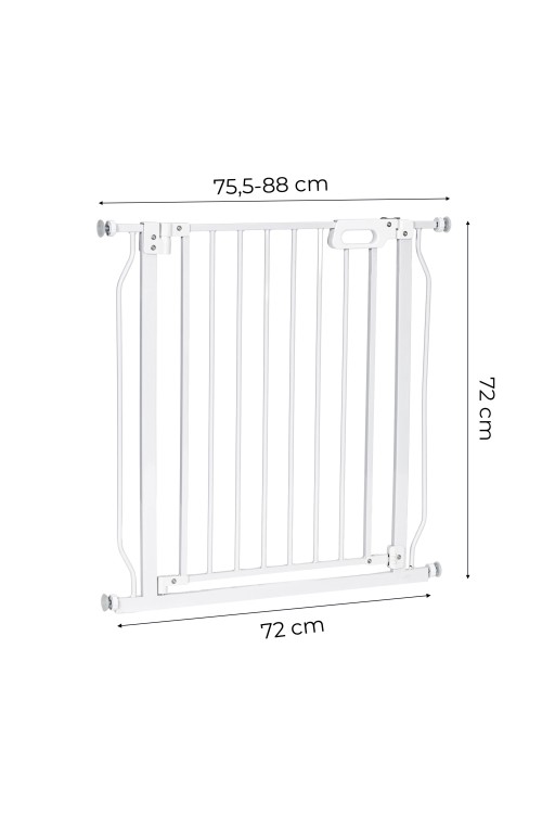 Bramka barierka zabezpieczająca 75-83 cm na schody i drzwi stal biała ECOTOYS