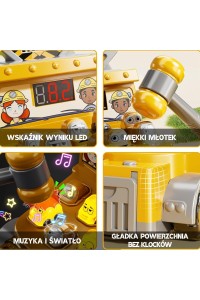 WOOPIE Gra Zręcznościowa Uderz Młotkiem Wbijak Plac Budowy z Akcesoriami