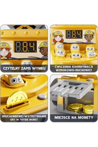 WOOPIE Gra Zręcznościowa Uderz Młotkiem Wbijak Plac Budowy z Akcesoriami