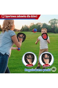 WOOPIE Gra Zręcznościowa Złap Piłkę paletki Dla Dzieci Łapacz Piłki 5 el.