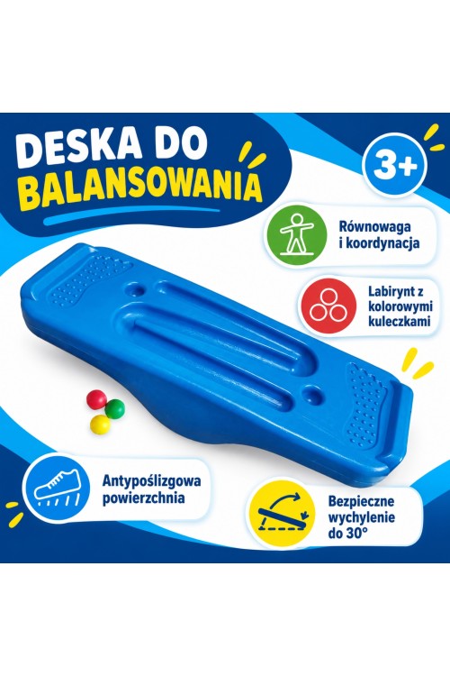 WOOPIE Niebieska Deska do Balansowania Równoważnia Sensoryczna Labirynt
