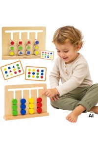 VIGA Gra Logiczna Odwzoruj Kolory i Figury Sorter Montessori