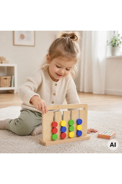 VIGA Gra Logiczna Odwzoruj Kolory i Figury Sorter Montessori