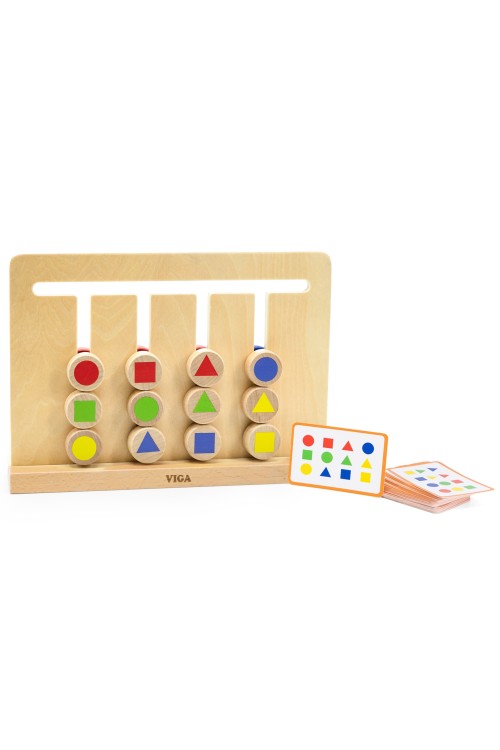 VIGA Gra Logiczna Odwzoruj Kolory i Figury Sorter Montessori