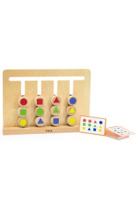 VIGA Gra Logiczna Odwzoruj Kolory i Figury Sorter Montessori