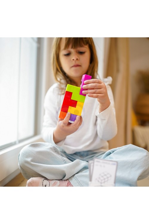 WOOPIE Układanka Kostka Tetris Z Zestawem Kart