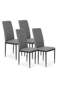 Komplet 4 krzeseł krzesło do jadalni i salonu szare ModernHome