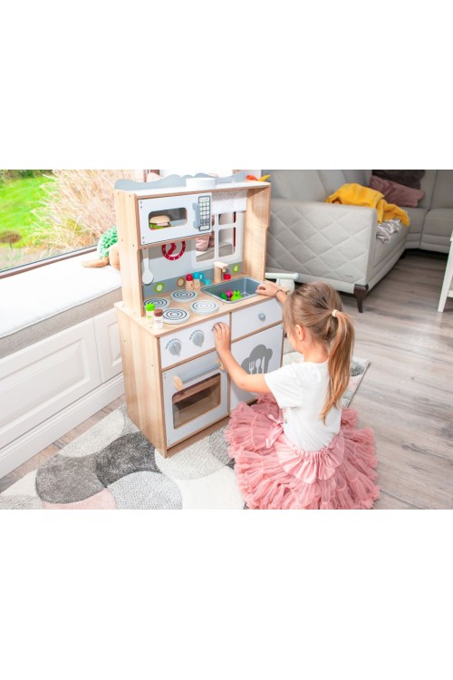 Drewniana kuchnia dla dzieci dodatkowe akcesoria ECOTOYS