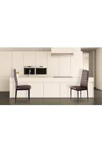 Zestaw krzeseł do jadalni salonu z ekoskóry 4 sztuki wysokie oparcie brązowe ModernHome