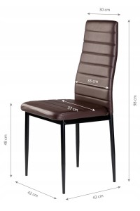 Zestaw krzeseł do jadalni salonu z ekoskóry 4 sztuki wysokie oparcie brązowe ModernHome