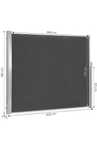 Składana markiza 300x180 cm boczna roleta parawan do ogrodu na taras antracyt MultiGarden