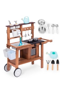 Kuchnia błotna outdoor dla dzieci z akcesoriami drewno jodłowe ECOTOYS