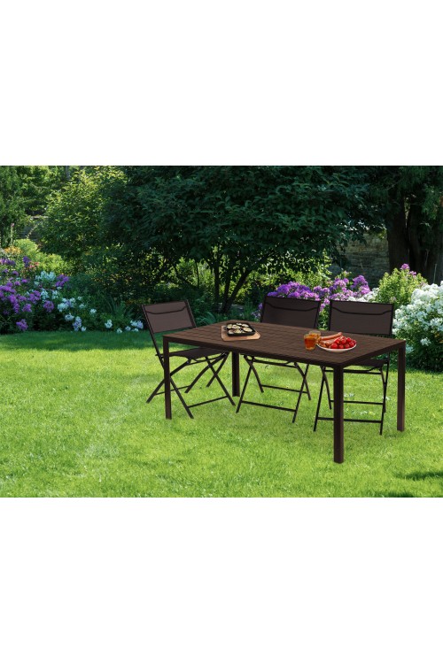 Stół ogrodowy 6-osobowy 156x78 cm polywood meble na taras brązowy MultiGarden