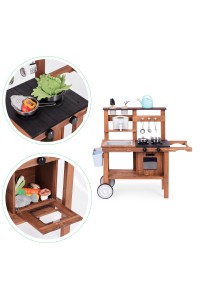 Kuchnia błotna outdoor dla dzieci z akcesoriami drewno jodłowe ECOTOYS