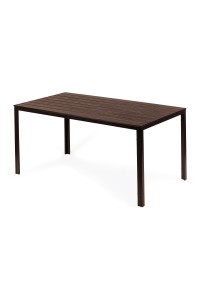 Stół ogrodowy 6-osobowy 156x78 cm polywood meble na taras brązowy MultiGarden