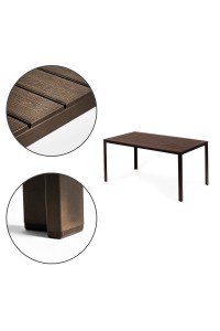 Stół ogrodowy 6-osobowy 156x78 cm polywood meble na taras brązowy MultiGarden