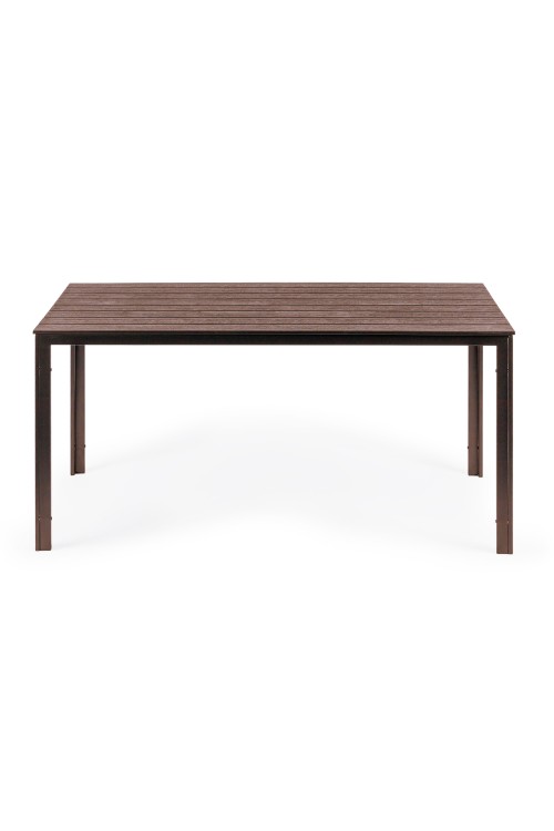 Stół ogrodowy 6-osobowy 156x78 cm polywood meble na taras brązowy MultiGarden