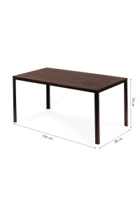 Stół ogrodowy 6-osobowy 156x78 cm polywood meble na taras brązowy MultiGarden