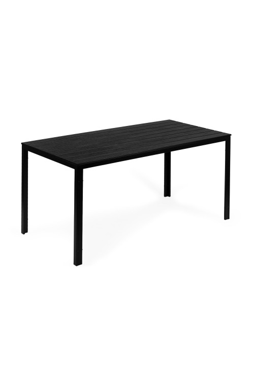 Stół ogrodowy 6-osobowy 156x78 cm polywood meble na taras czarny MultiGarden