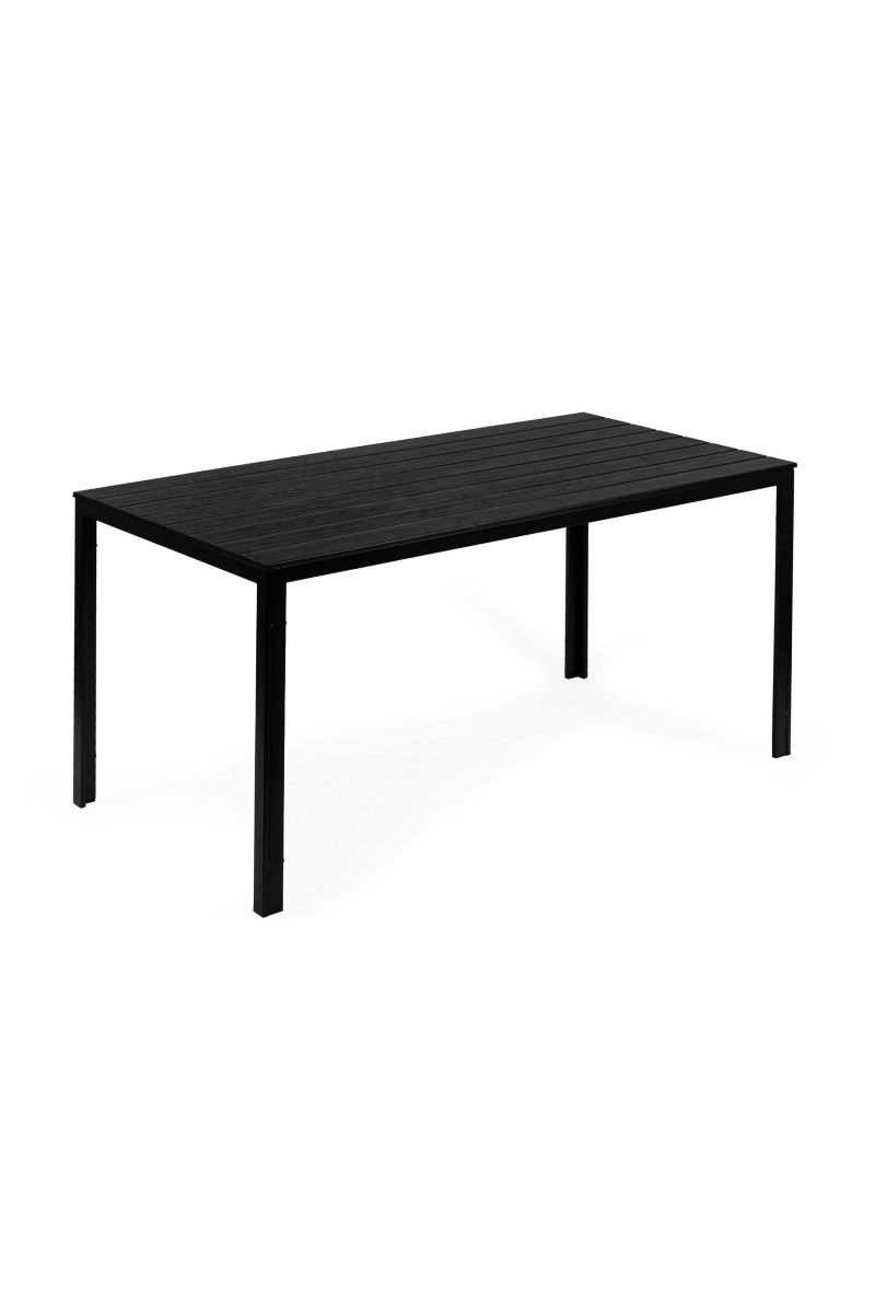 Stół ogrodowy 6-osobowy 156x78 cm polywood meble na taras czarny MultiGarden