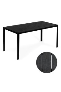 Stół ogrodowy 6-osobowy 156x78 cm polywood meble na taras czarny MultiGarden