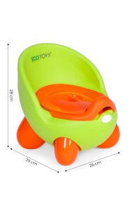Nocnik toaleta sedes dla dzieci wyjmowany wkład antypoślizgowe nóżki zielony ECOTOYS