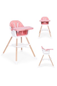 Fotelik krzesełko do karmienia dzieci 2w1 różowy ECOTOYS