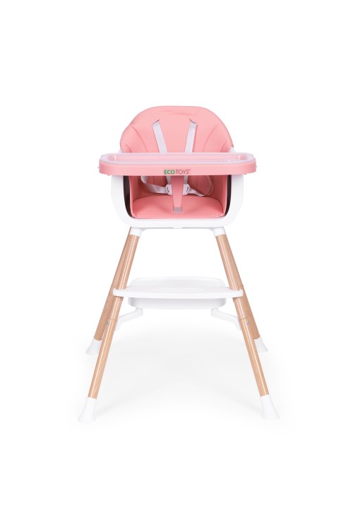 Fotelik krzesełko do karmienia dzieci 2w1 różowy ECOTOYS