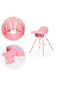 Fotelik krzesełko do karmienia dzieci 2w1 różowy ECOTOYS