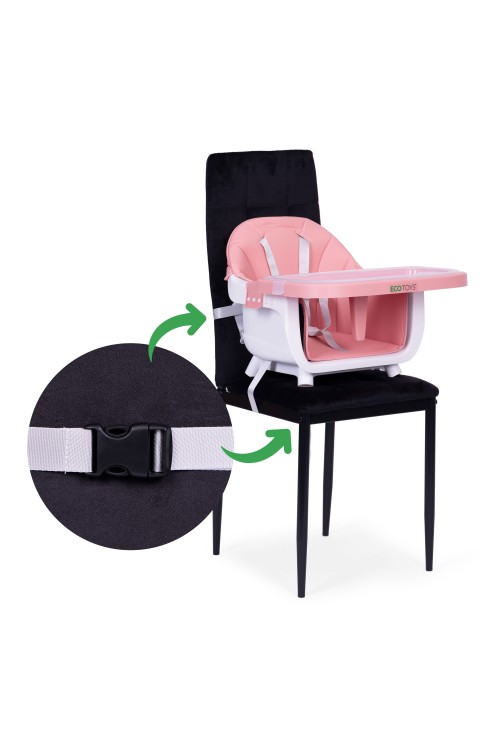 Fotelik krzesełko do karmienia dzieci 2w1 różowy ECOTOYS