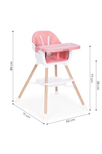 Fotelik krzesełko do karmienia dzieci 2w1 różowy ECOTOYS